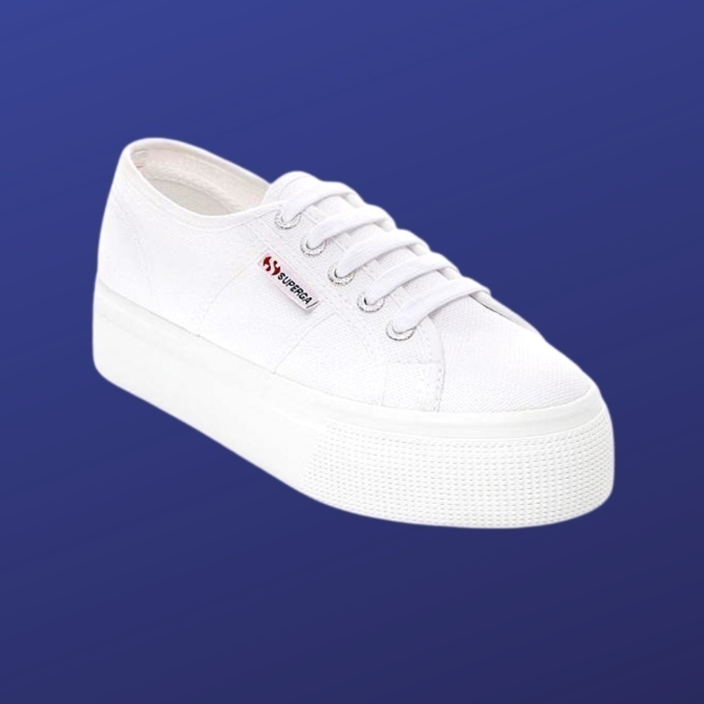 Superga 2790 Linea Low Top Platform Sneaker, WHITE, Women’s Size 9.5, NWB - Picture 1 of 14